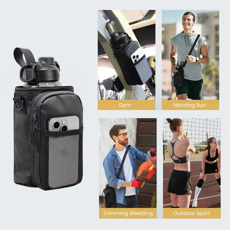 Magnetic Gym Bag Water Bottle Carrier Bag with Shoulder Strap Fitness Workout Magnet Bottle Bag Custom Logo