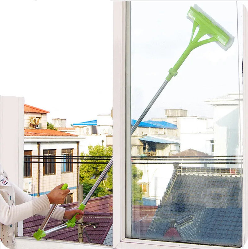 Telescopic Glass Window Cleaning Brush Tool Double Side Scraper Wiping Device for Home Window Cleaning