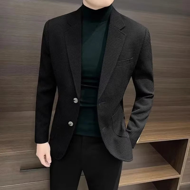 White Brown Jacket for Men Plaid Party Coats Man Suits and Blazers Summer Clothing Casual Menswear Premium Luxury Designer