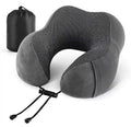 . Comfortable Memory Foam Travel Pillow, Grey