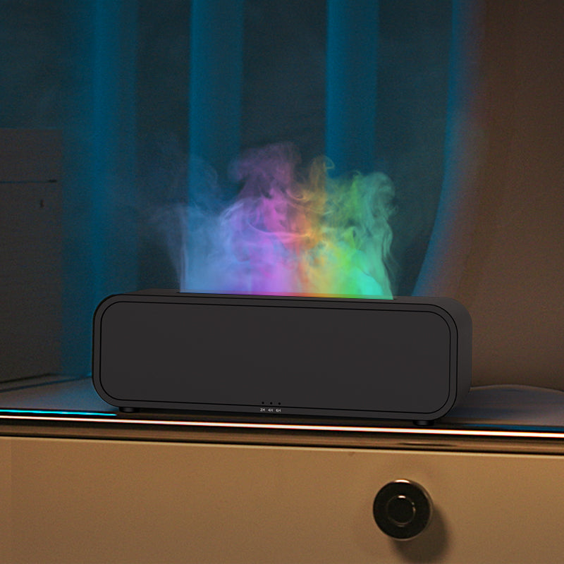 New Flame Dynamic Aroma Diffuser with Remote Control USB Essential Oil Aromatherapy Diffuser with Music-Synced Color-Changing Night