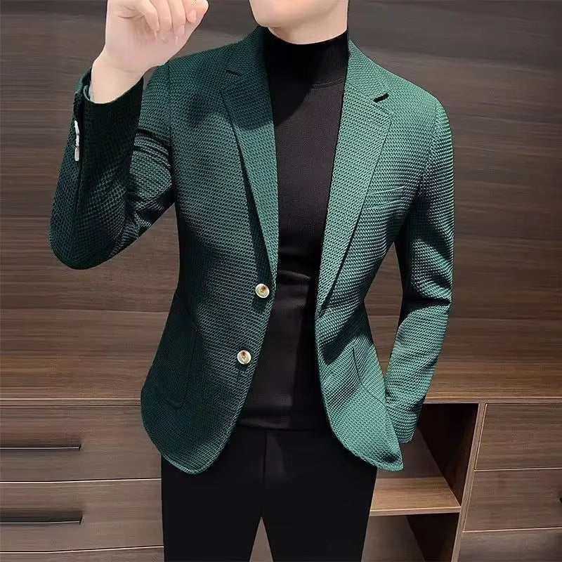 White Brown Jacket for Men Plaid Party Coats Man Suits and Blazers Summer Clothing Casual Menswear Premium Luxury Designer