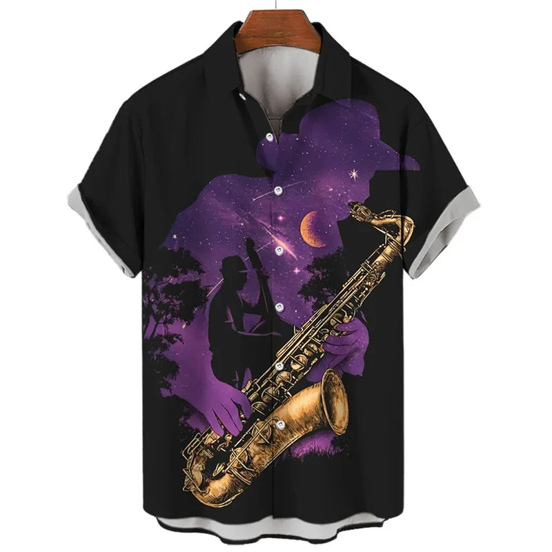 Luxury Baroque Style Shirt for Men Clothing 3D Printed Hawaiian Beach Shirts Short Sleeve Y2K Tops Vintage Lapel Man Clothes