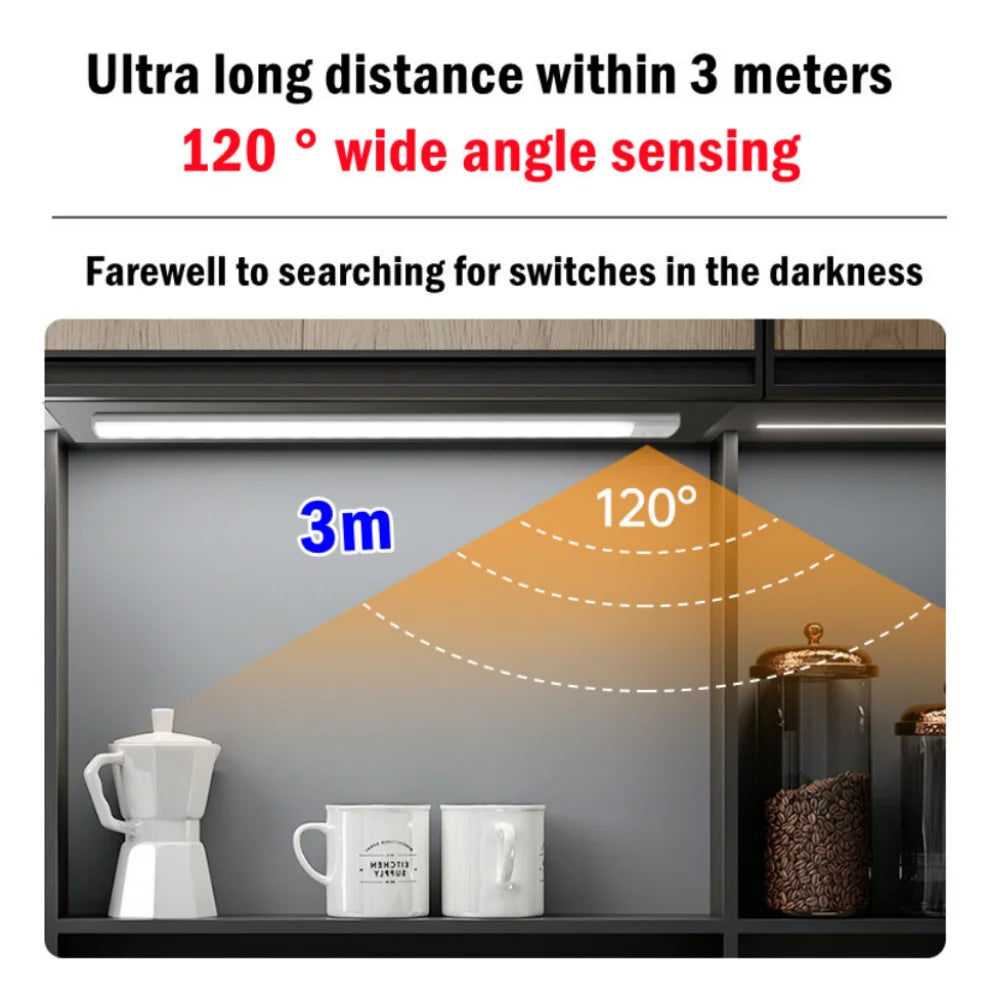under Cabinet Night Light USB Rechargeable Motion Sensor Closet Light Kitchen Bedroom Lighting Kitchen Wall Lamp Leds