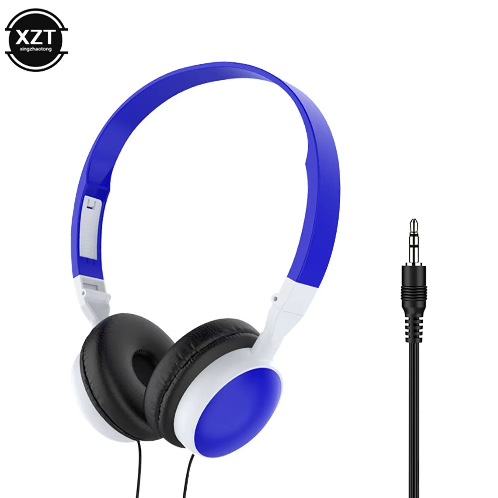 Wired Foldable 3.5Mm Headphones Head Mounted Headset Earphone Headphones Stereo Foldable Sport Earphone for Phone/Tablet