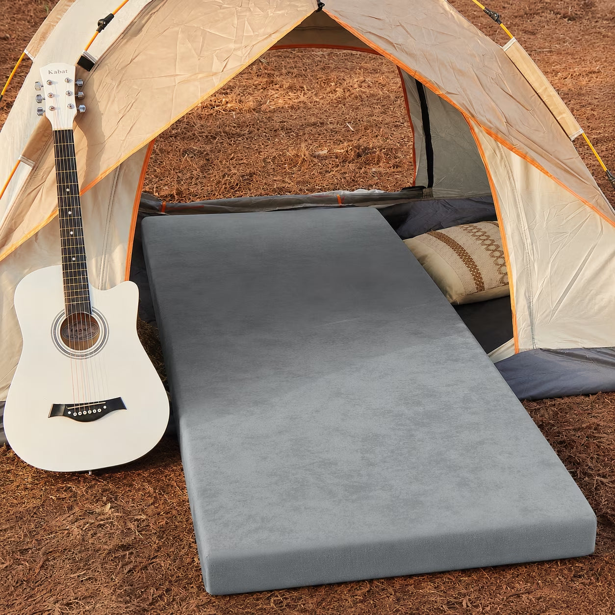 Certipur-Us 3" Memory Foam Camping Mattress Pad, Portable Foam Sleeping Pad for Camping, Car, Tent SUV Single Mattress