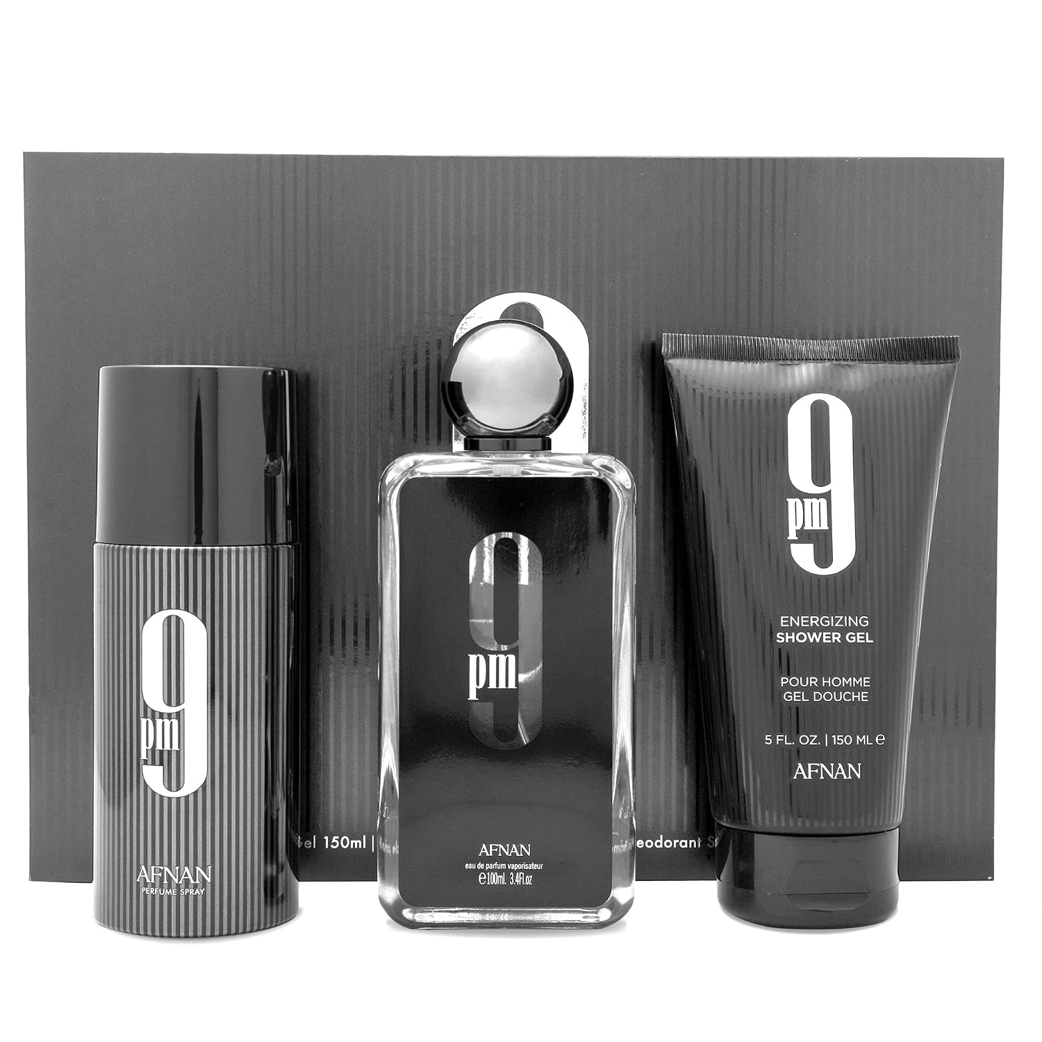 9 PM Luxury Perfume Gift Set – Eau De Parfum (3.4 Oz), Deodorant (5.0 Oz), Shower Gel (5.0 Oz)
