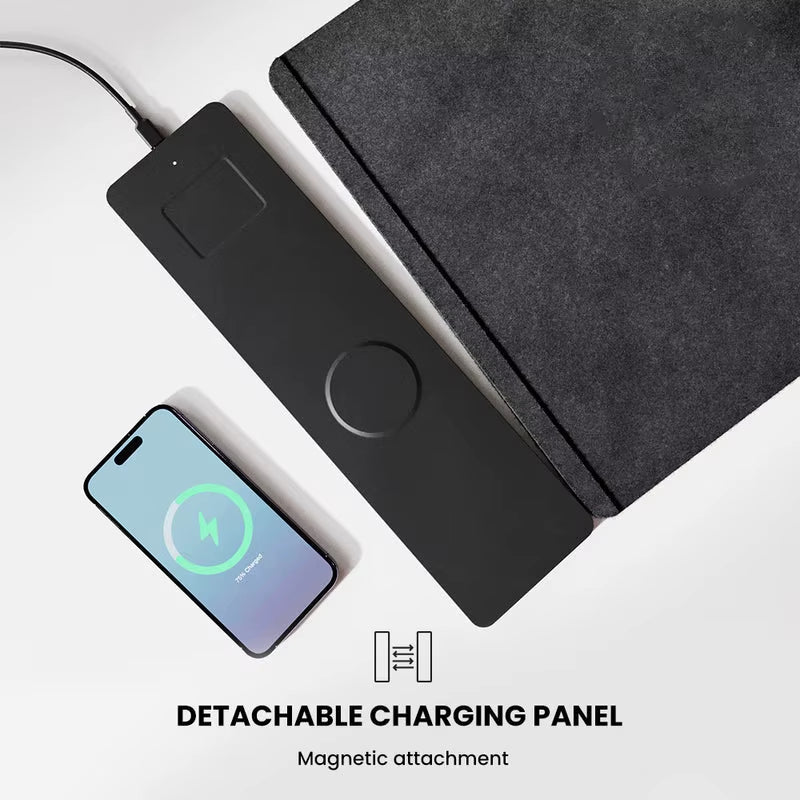 Fast 15W Multifunction Desk Organizer Mat Leather Detachable Wireless Charger Charging Desk Mat Mouse Pad for Phone 2025 HOT