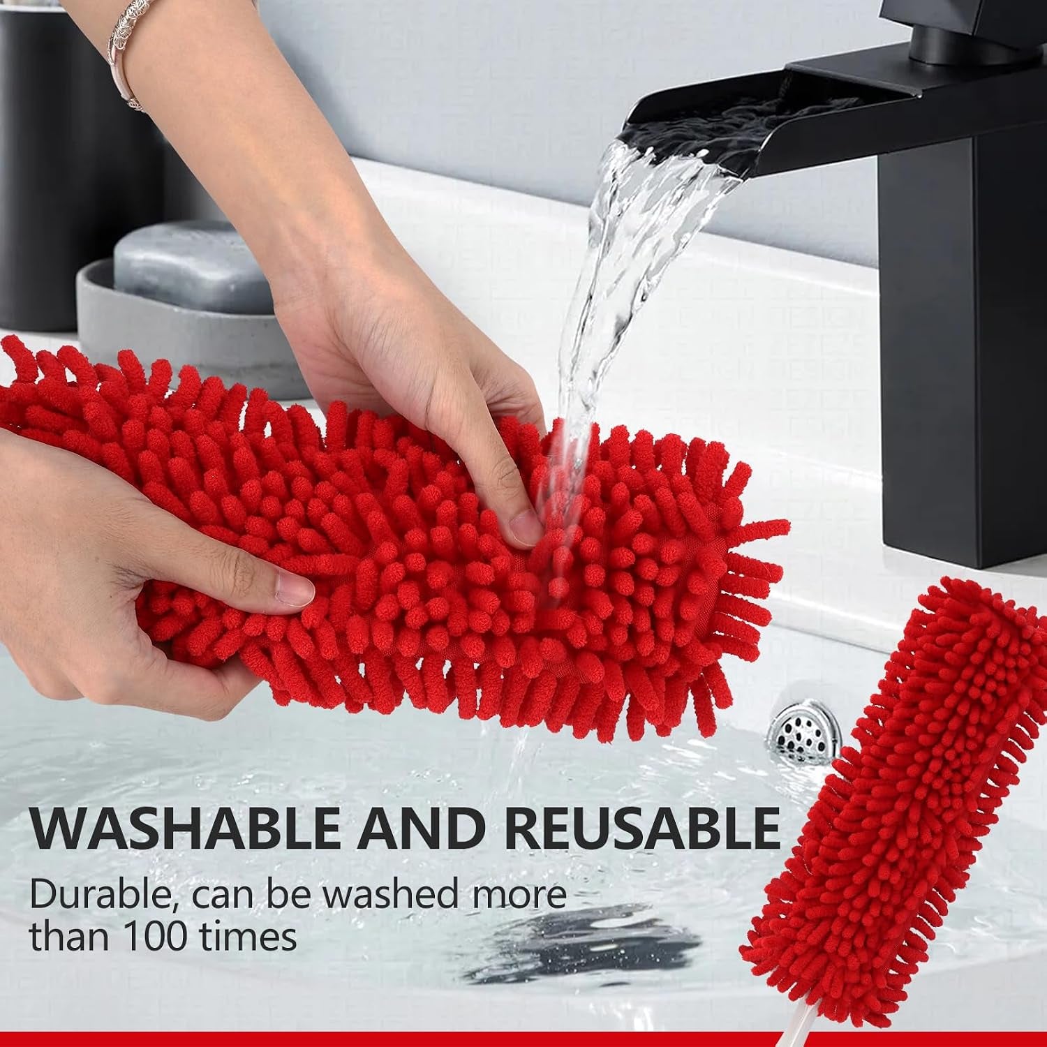 Reusable Duster Refills Compatible with OXO & for MR.SIGA Duster | Washable Microfiber Dusters Refill for OXO Good Grips Extendable Duster for Cleaning, 2 Pack (Handle Is Not Included)