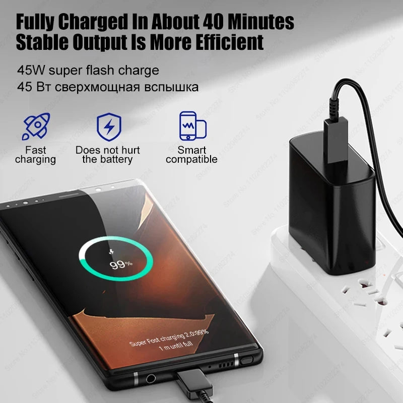 PD 45W USB Cable for Samsung Galaxy S24 S23 S22 S21 Ultra plus A53 A54 5G Fast Charging USB C Cable Charge Date Wire Accessories