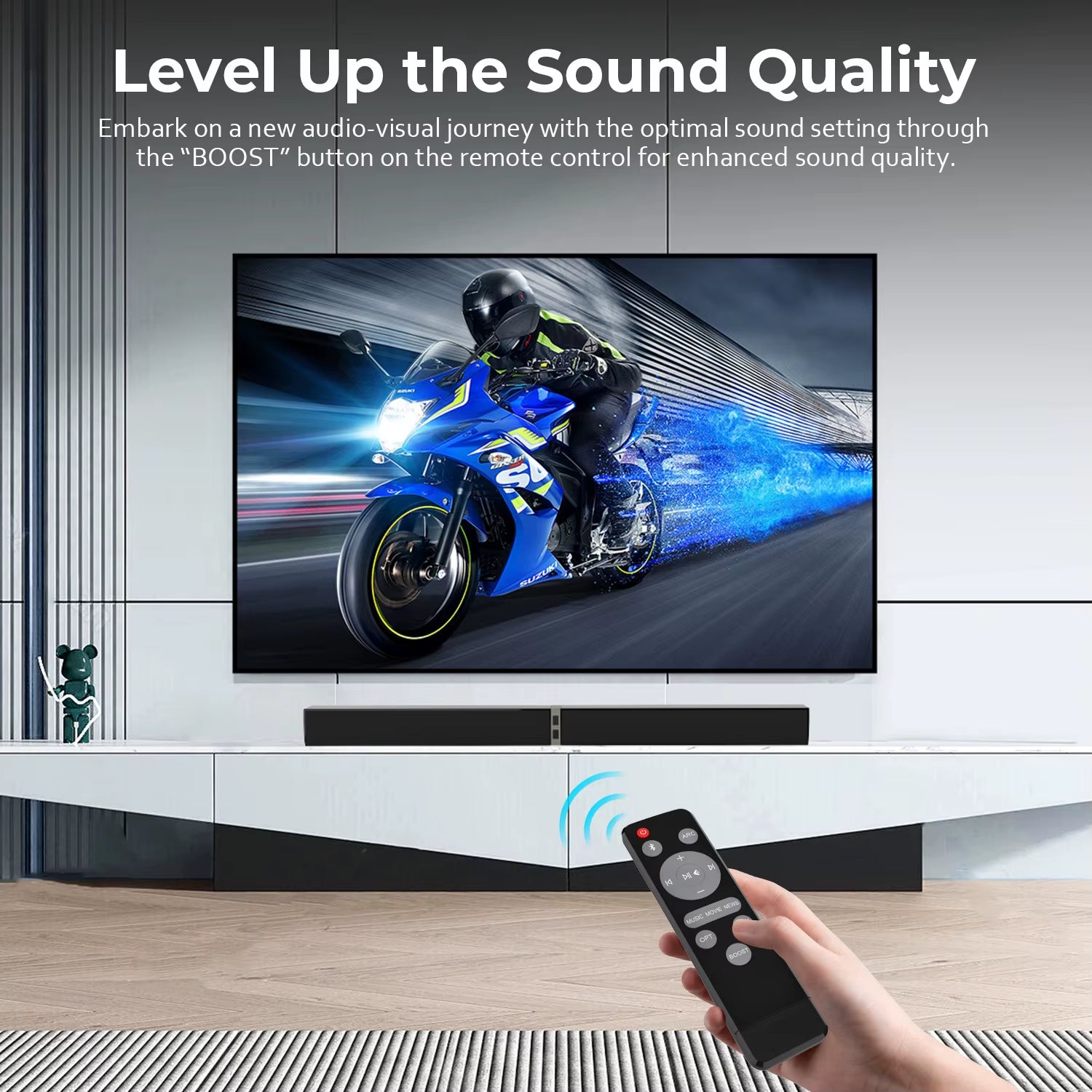 KY2020D Home Theater System Speaker Soundbar Surround Sound Wireless Sound Bars for TV with ARC/OPT/BT/AUX Connections