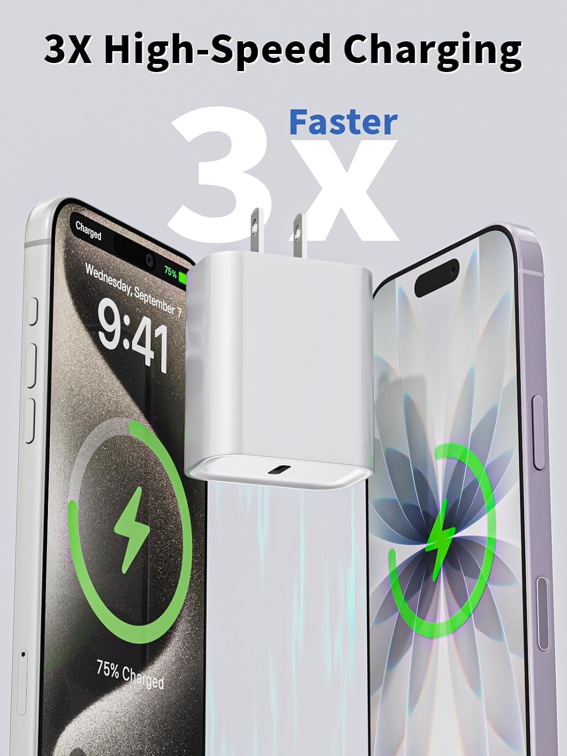 Iphone 17 Charger Fast Charging,2Pack 20W USB C Fast Charging Block Charger | 2Pack 60W Woven Braided Type C to C Cable Iphone 16 Charger for Iphone Air/17 Pro Max/16 Pro Max/16E/15 Pro/Ipad Air/Airpods