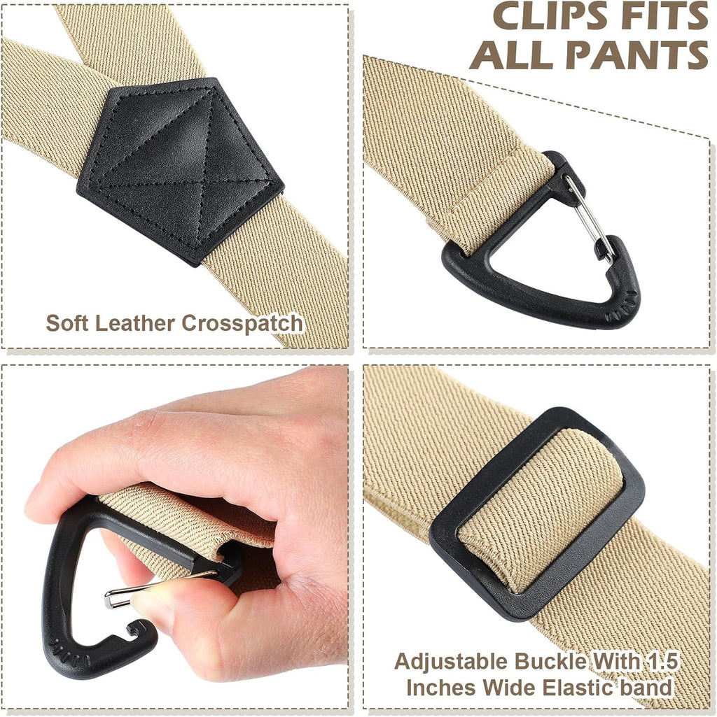 2 Pcs Hidden Suspenders for Men under Clothing Y Back under Clothing 1.5 Inch Wide Adjustable Heavy Duty Suspenders