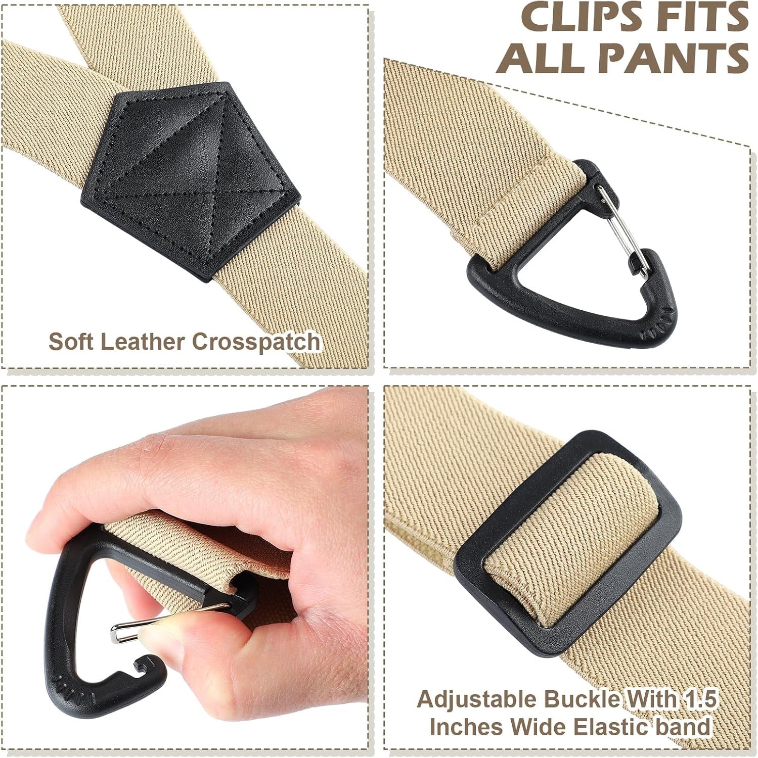 2 Pcs Hidden Suspenders for Men under Clothing Y Back under Clothing 1.5 Inch Wide Adjustable Heavy Duty Suspenders
