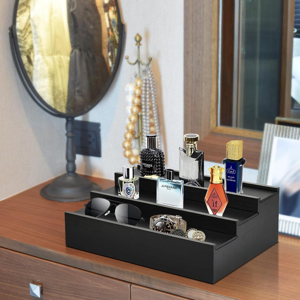 Wooden Cologne Organizer for Men - 3 Tier Cologne Stand Perfume Organizer Wit...