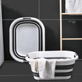 26L Collapsible Plastic Laundry Basket, Space Saving Washing Tub Foldable Laundry Basket Organizer Grey