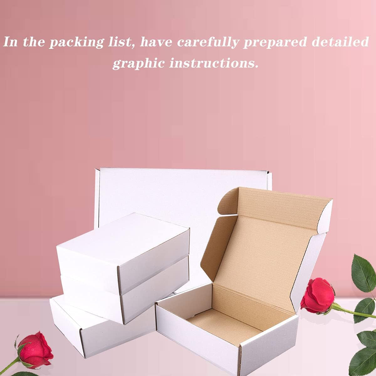 9"X6"X4"Shipping Boxes,10Pcs White Corrugated Cardboard Boxes. | Come with 10 Thank You Stickers,Suitable E-Commerce Packaging, Shipping Packaging Etc.