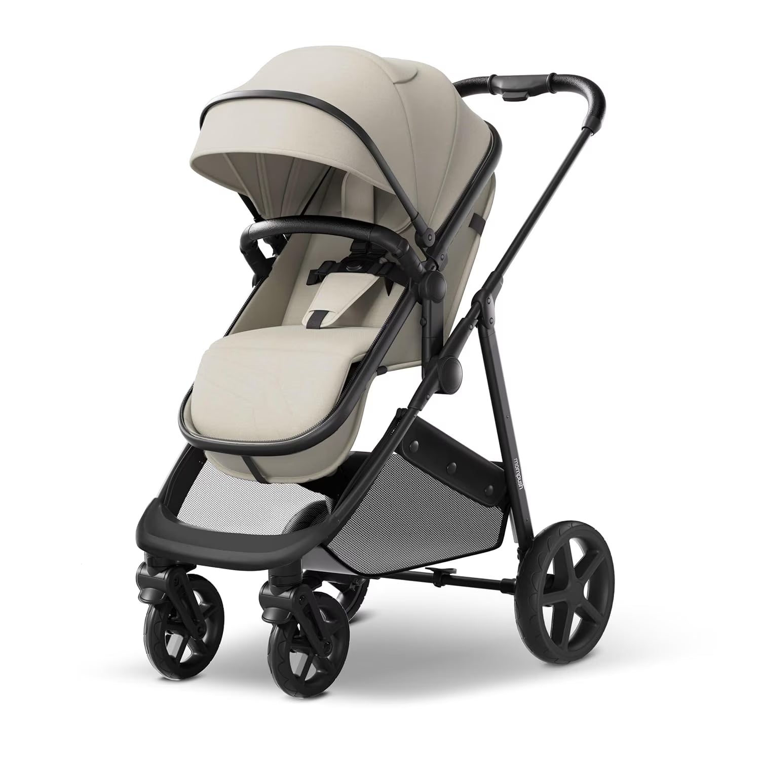 Wiz 2-In-1 Baby Stroller with Bassinet Mode, Reversible Seat and Large Canopy, Khaki, 22.3LB, Unisex