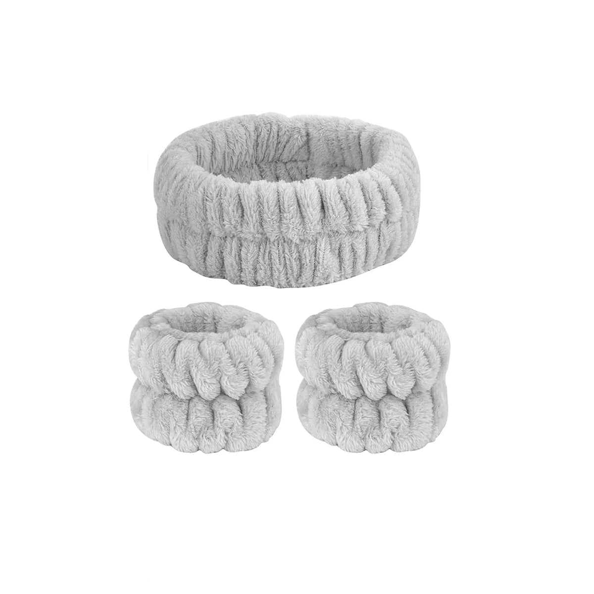 3Pcs Face Wash Wristband Set Women'S Headband Wristbands Absorbent Waterproof Wristbands Makeup Face Wash Hair Bands
