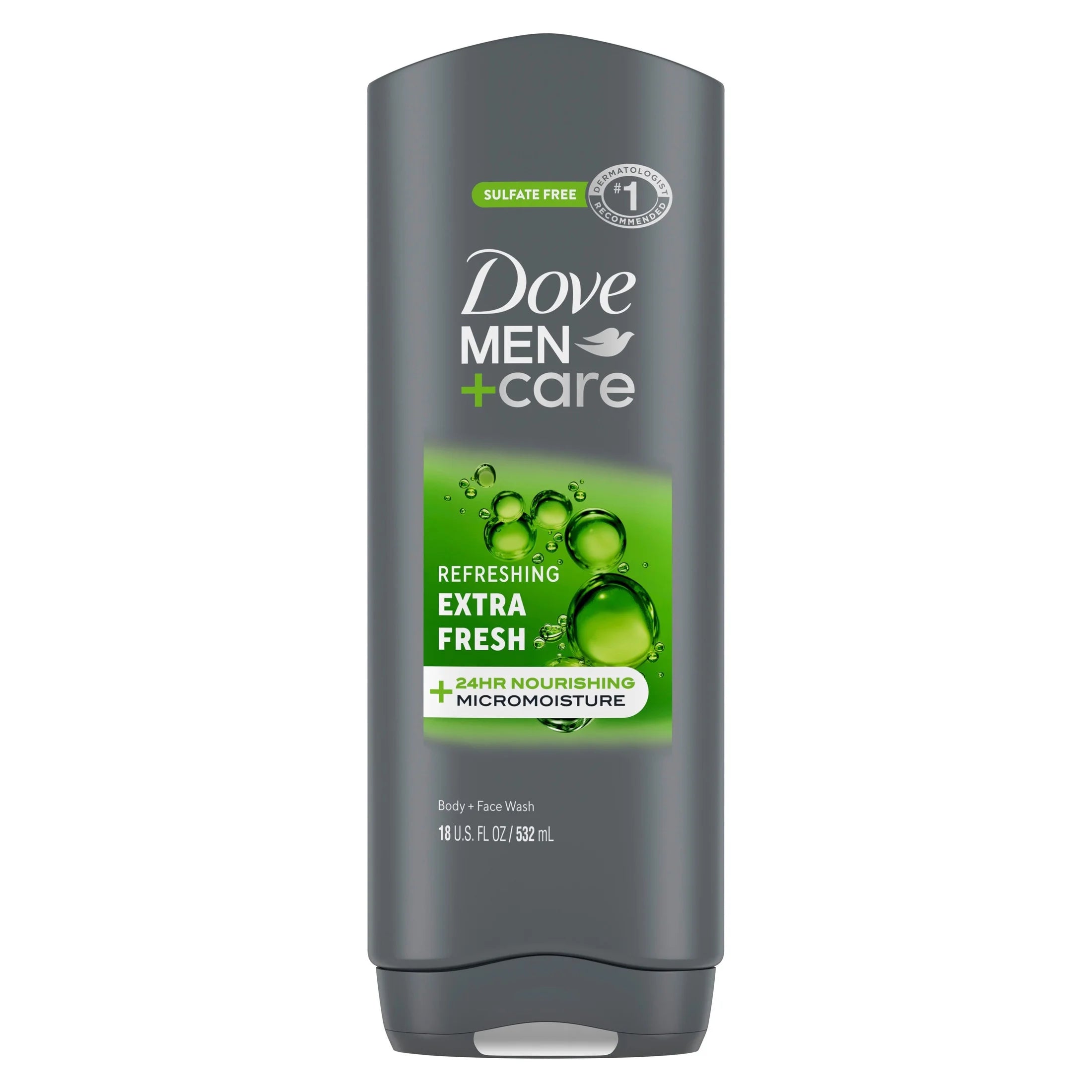 Body and Face Wash Body Wash for Men Refreshing Extra Fresh with 24-Hour Nourishing Micromoisture Technology, 18 Fl Oz