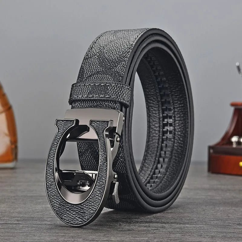 New Genuine Leather Casual Fashion Men Belts Cowhide Alloy Automatic Buckle Luxury Brand Men Belt Versatile Trendy Blets for Men