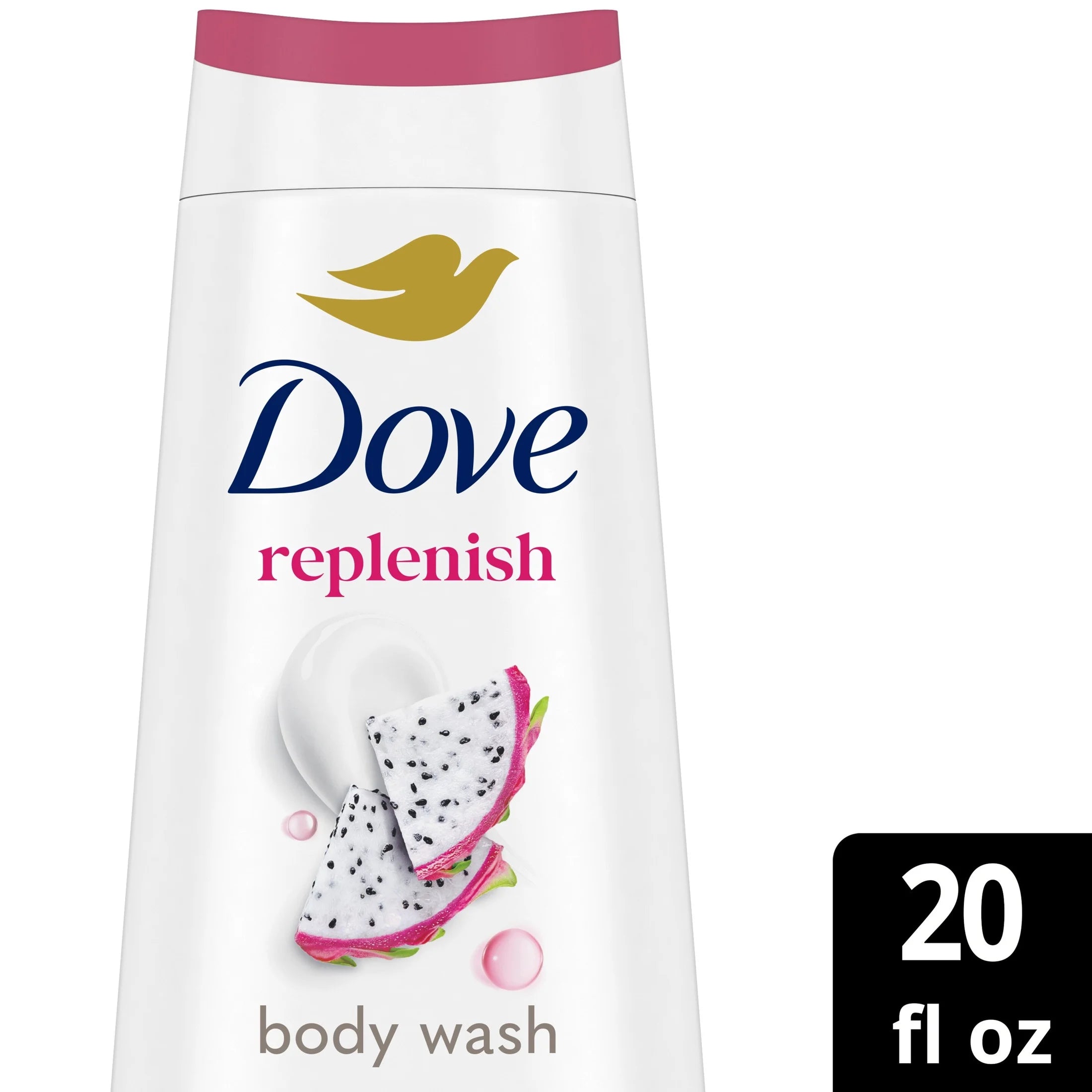Body Wash for 24Hr Lotion-Soft Skin Replenish Dragon Fruit and Coconut Cream Moisturizing Skin Cleanser with No Sulfates No Parabens, 20 Fl Oz