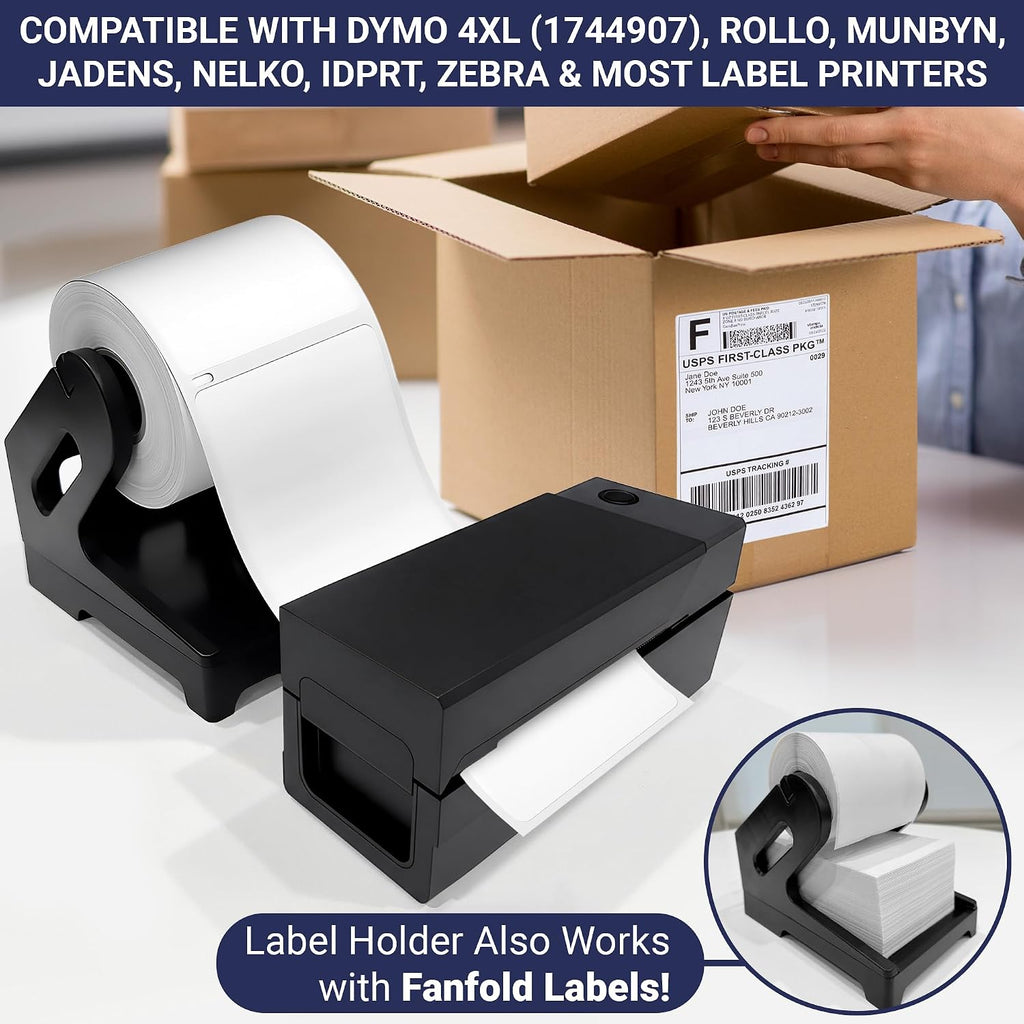 4X6 Thermal Shipping Labels with Roll Holder, 440 Labels/2 Rolls (220 per Roll), Compatible with Rollo, Zebra, Munbyn, Idprt, Jadens, Nelko, Dymo 4XL & Most Label Printers, Perforated