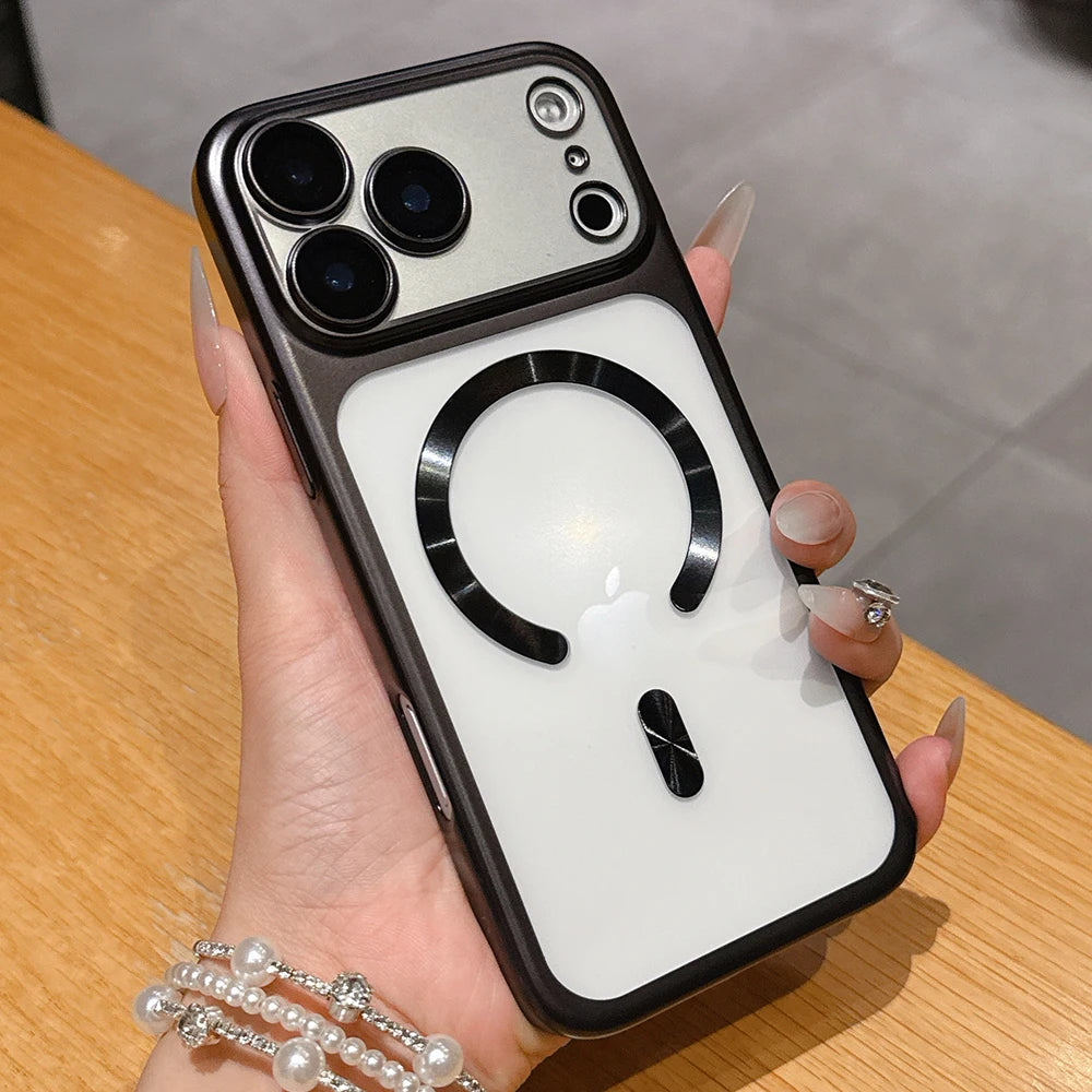 Luxury Matte Translucent Magnetic Phone Case for  17 Pro Max 17Pro Air Cases for Magsafe Wireless Charging Protector Cover