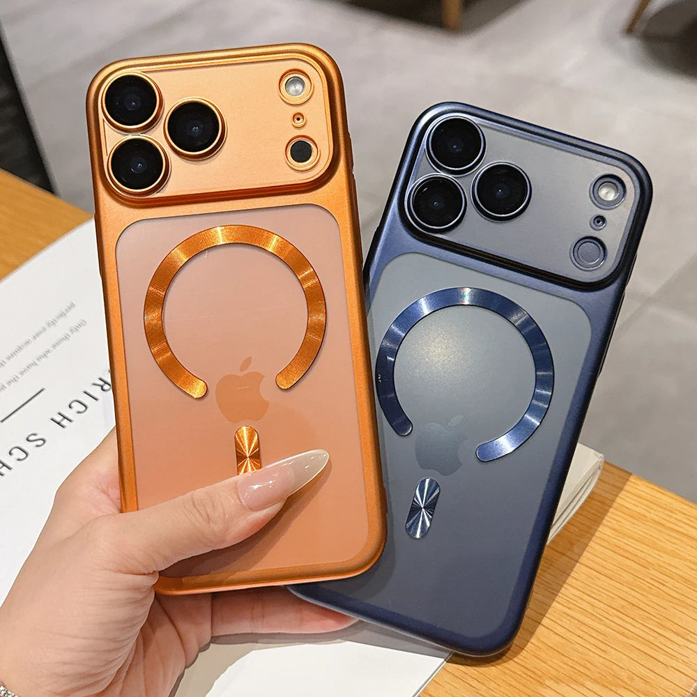 Luxury Matte Translucent Magnetic Phone Case for  17 Pro Max 17Pro Air Cases for Magsafe Wireless Charging Protector Cover