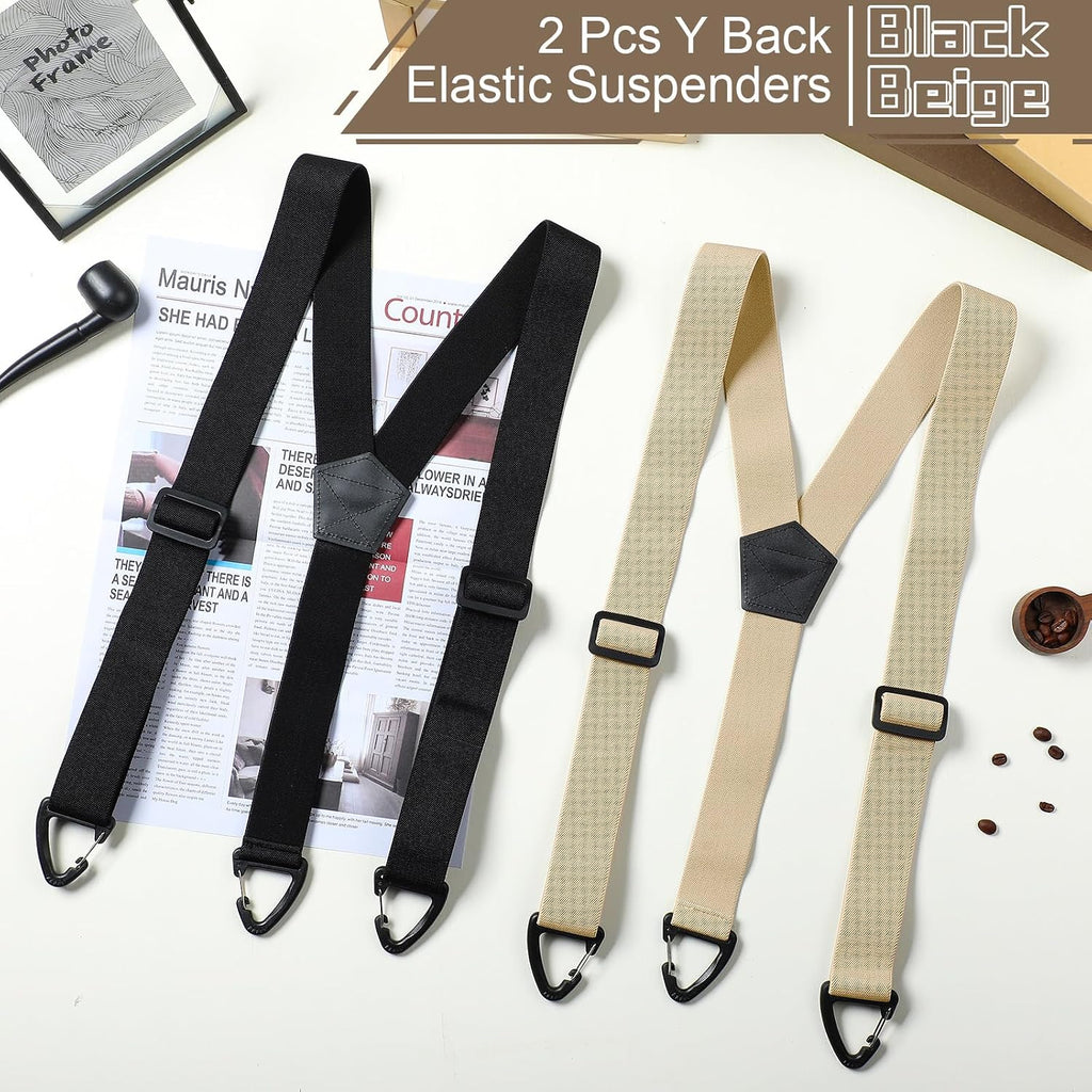 2 Pcs Hidden Suspenders for Men under Clothing Y Back under Clothing 1.5 Inch Wide Adjustable Heavy Duty Suspenders