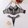 Chuangerm Wholesale Lingerie Sets 2026 New Fashion Sheer Mesh See-Through Bra G-String Thong Love Embroidery Women Lingerie