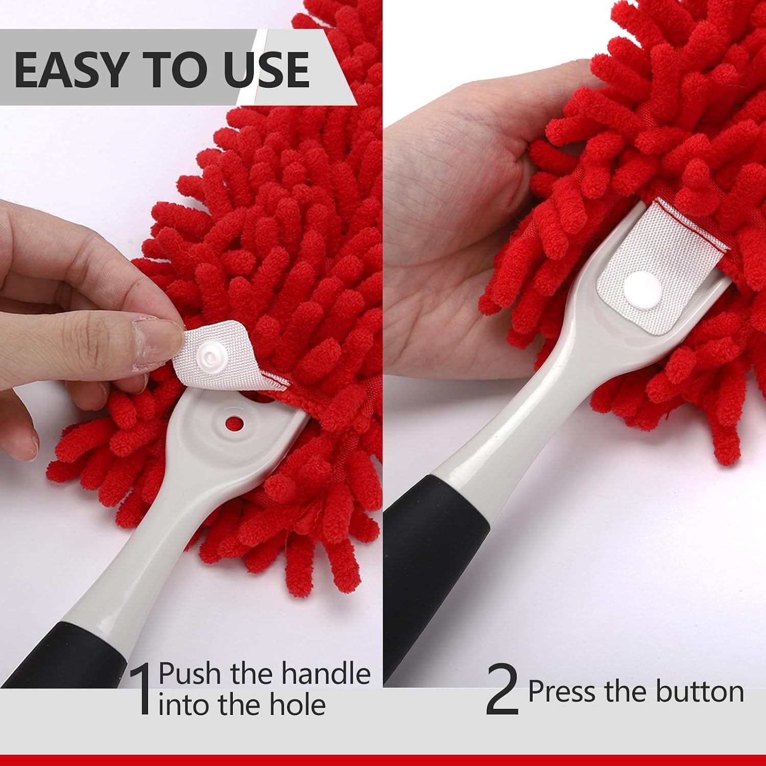 Reusable Duster Refills Compatible with OXO & for MR.SIGA Duster | Washable Microfiber Dusters Refill for OXO Good Grips Extendable Duster for Cleaning, 2 Pack (Handle Is Not Included)
