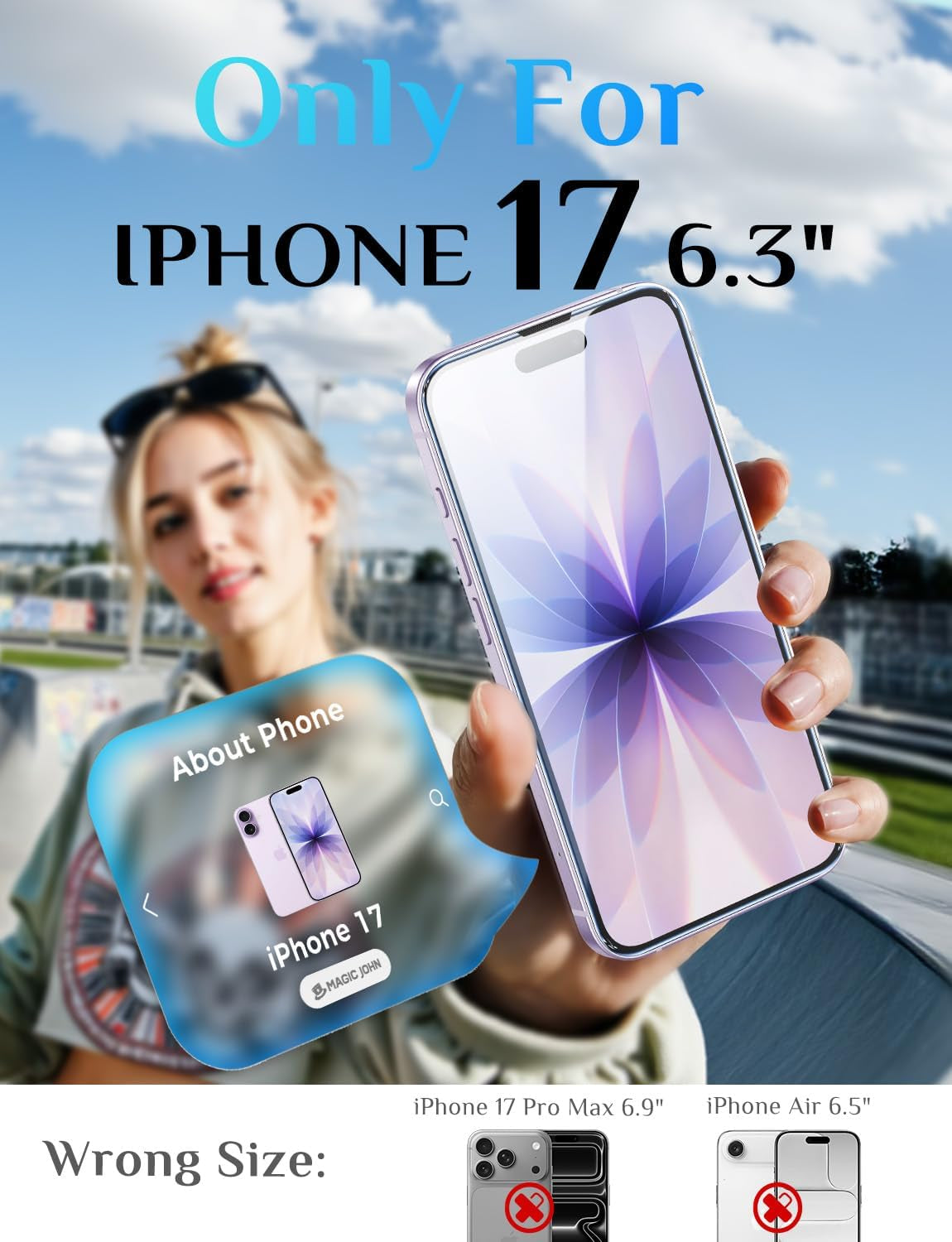 for Iphone 17 Screen Protector Tempered Glass Easy Installation | 2Pack, Auto Dust-Elimination, , Bubble Free, HD Clear, Scratch Resistant, 6.3 Inch