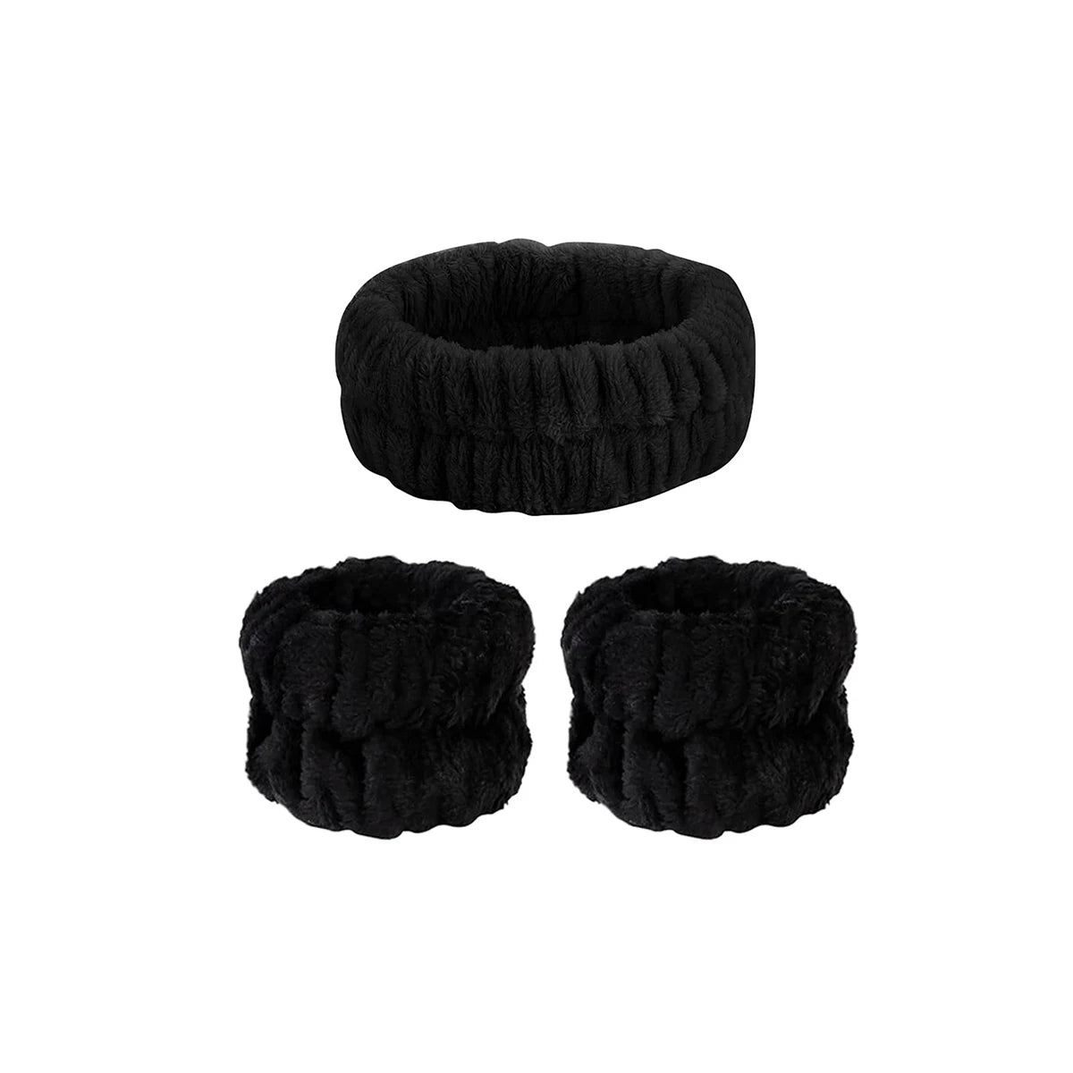 3Pcs Face Wash Wristband Set Women'S Headband Wristbands Absorbent Waterproof Wristbands Makeup Face Wash Hair Bands