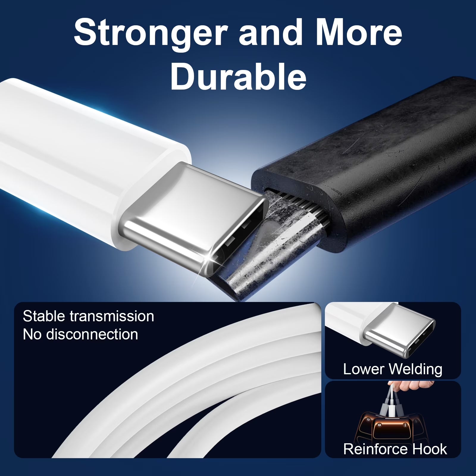 3.3FT Car Carplay Cable for Iphone 17 16 15 Pro plus Pro Max Air, 3Pack USB a to C Cable Compatible with Iphone 17 16 15,Type C Charger for Ipad Pro/Air/Mini,For Galaxy S25 S24