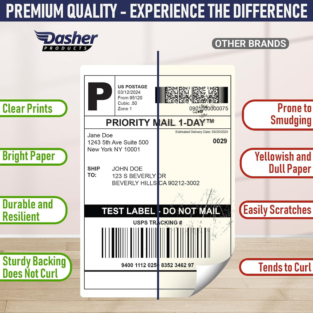4X6 Thermal Shipping Labels with Roll Holder, 440 Labels/2 Rolls (220 per Roll), Compatible with Rollo, Zebra, Munbyn, Idprt, Jadens, Nelko, Dymo 4XL & Most Label Printers, Perforated