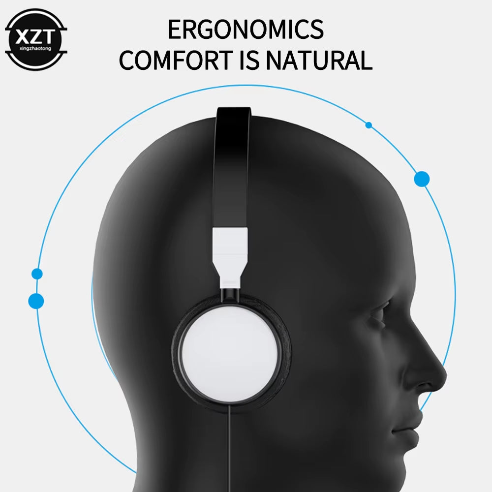 Wired Foldable 3.5Mm Headphones Head Mounted Headset Earphone Headphones Stereo Foldable Sport Earphone for Phone/Tablet