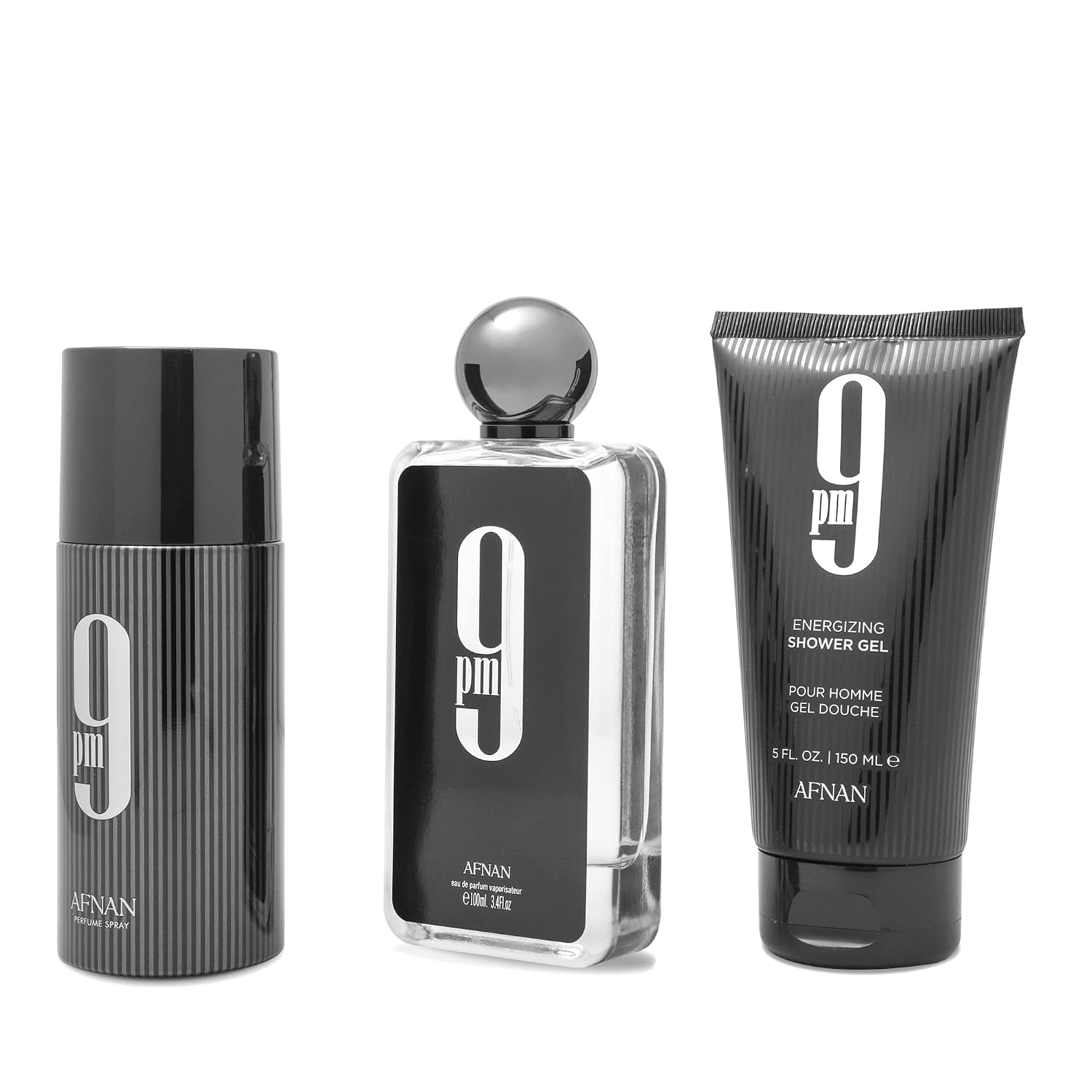 9 PM Luxury Perfume Gift Set – Eau De Parfum (3.4 Oz), Deodorant (5.0 Oz), Shower Gel (5.0 Oz)