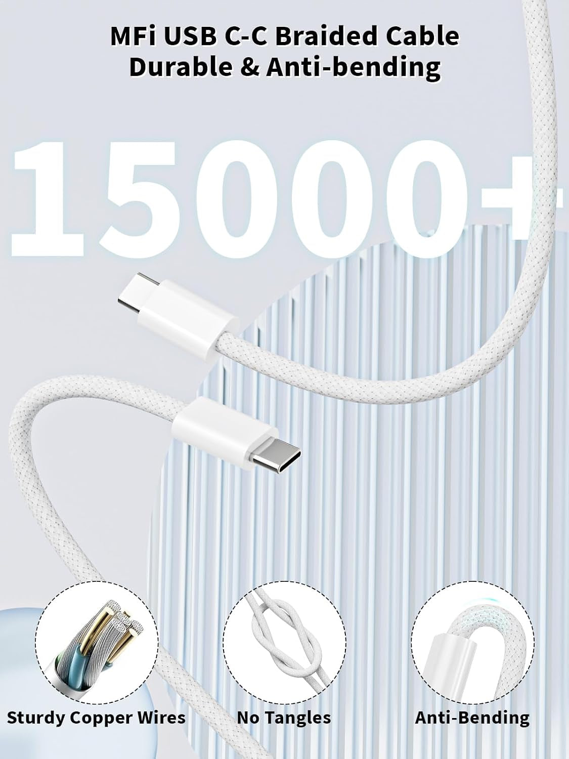 Iphone 17 Charger Fast Charging,2Pack 20W USB C Fast Charging Block Charger | 2Pack 60W Woven Braided Type C to C Cable Iphone 16 Charger for Iphone Air/17 Pro Max/16 Pro Max/16E/15 Pro/Ipad Air/Airpods