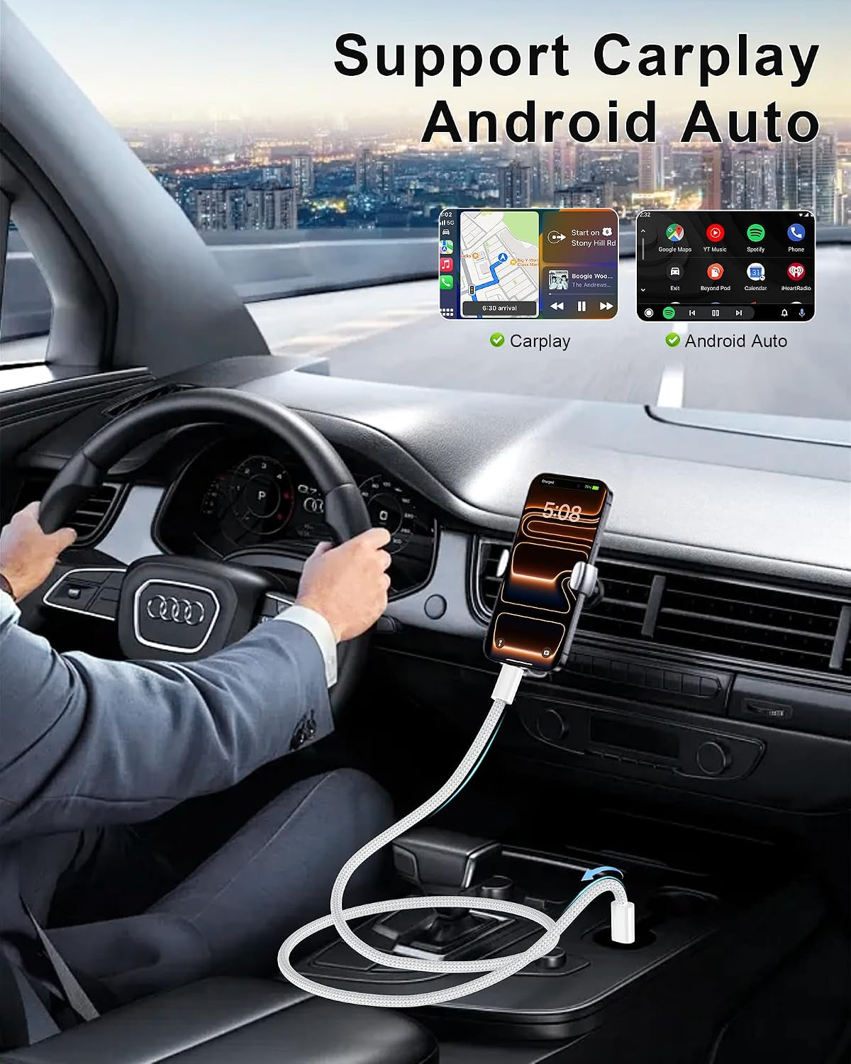 USB C to USB C Cable 3FT for Iphone 17, 2 Pack Braided Iphone Type C Charger Cord for Carplay Android Auto, 60W USB C to C Cable Fast Charging for Car Iphone 16 15 Ipad Air Pro