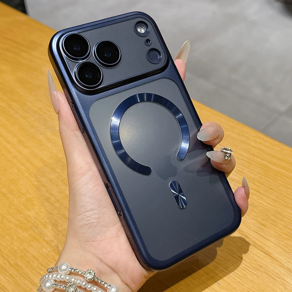 Luxury Matte Translucent Magnetic Phone Case for  17 Pro Max 17Pro Air Cases for Magsafe Wireless Charging Protector Cover