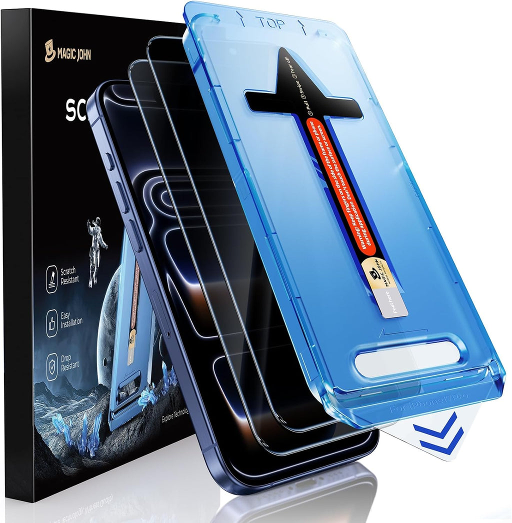 Privacy for Iphone 17 Pro Screen Protector, Easy Install 2 Pack | 9H Tempered Glass, 6.3 Inch Auto Dust-Elimination, Bubble Free, Daily Drop Protection