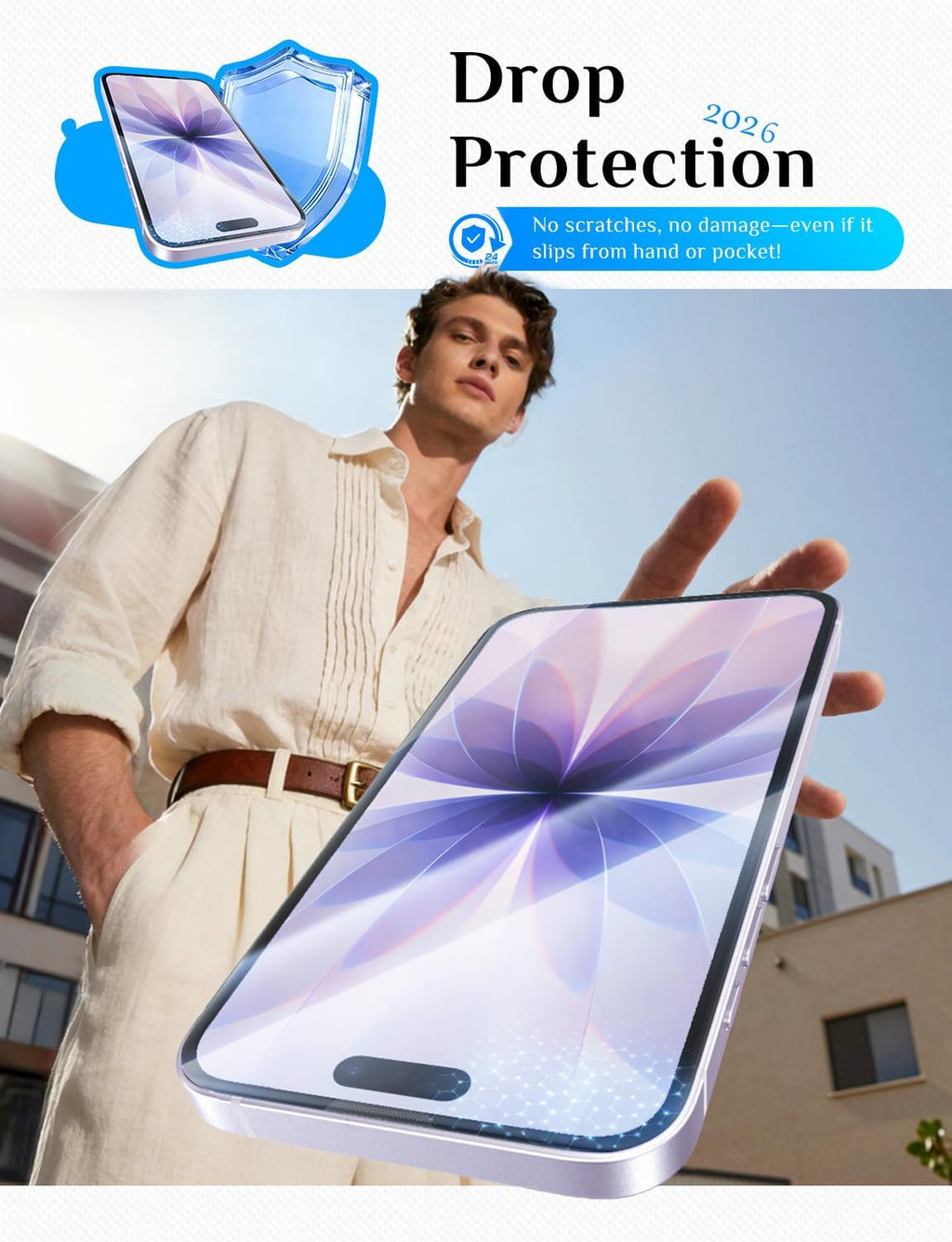 for Iphone 17 Screen Protector Tempered Glass Easy Installation | 2Pack, Auto Dust-Elimination, , Bubble Free, HD Clear, Scratch Resistant, 6.3 Inch