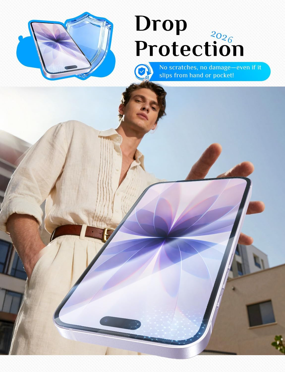 for Iphone 17 Screen Protector Tempered Glass Easy Installation | 2Pack, Auto Dust-Elimination, , Bubble Free, HD Clear, Scratch Resistant, 6.3 Inch
