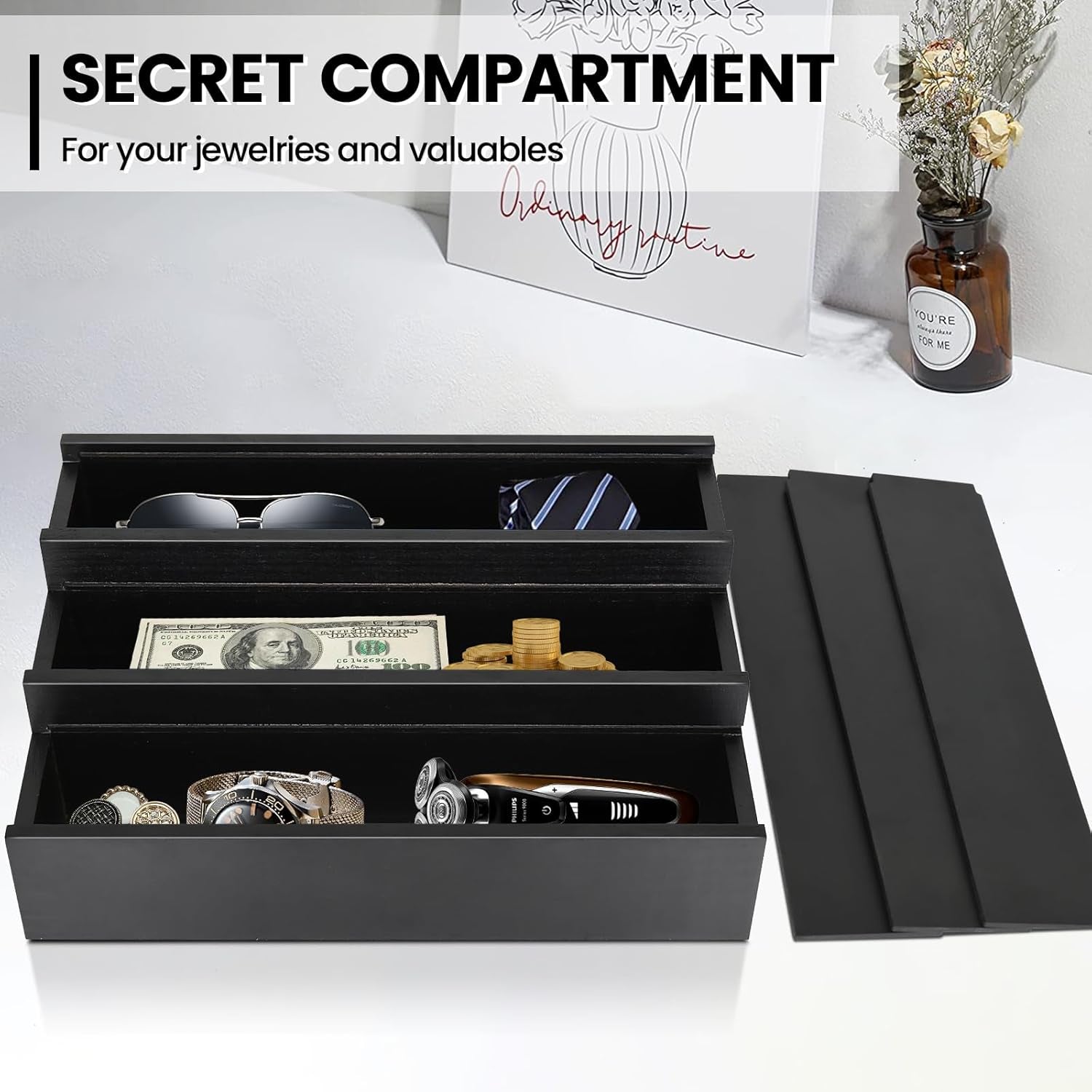Wooden Cologne Organizer for Men - 3 Tier Cologne Stand Perfume Organizer Wit...