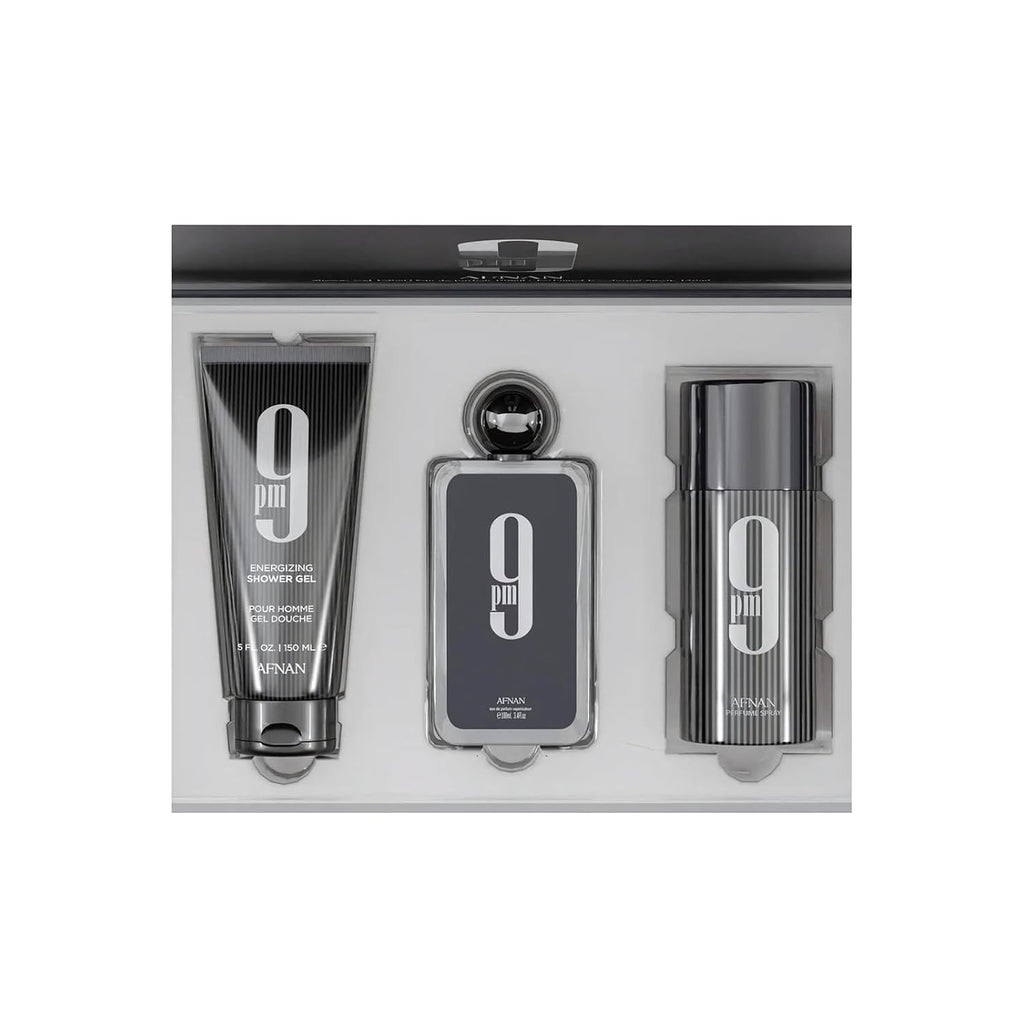 9 PM Luxury Perfume Gift Set – Eau De Parfum (3.4 Oz), Deodorant (5.0 Oz), Shower Gel (5.0 Oz)