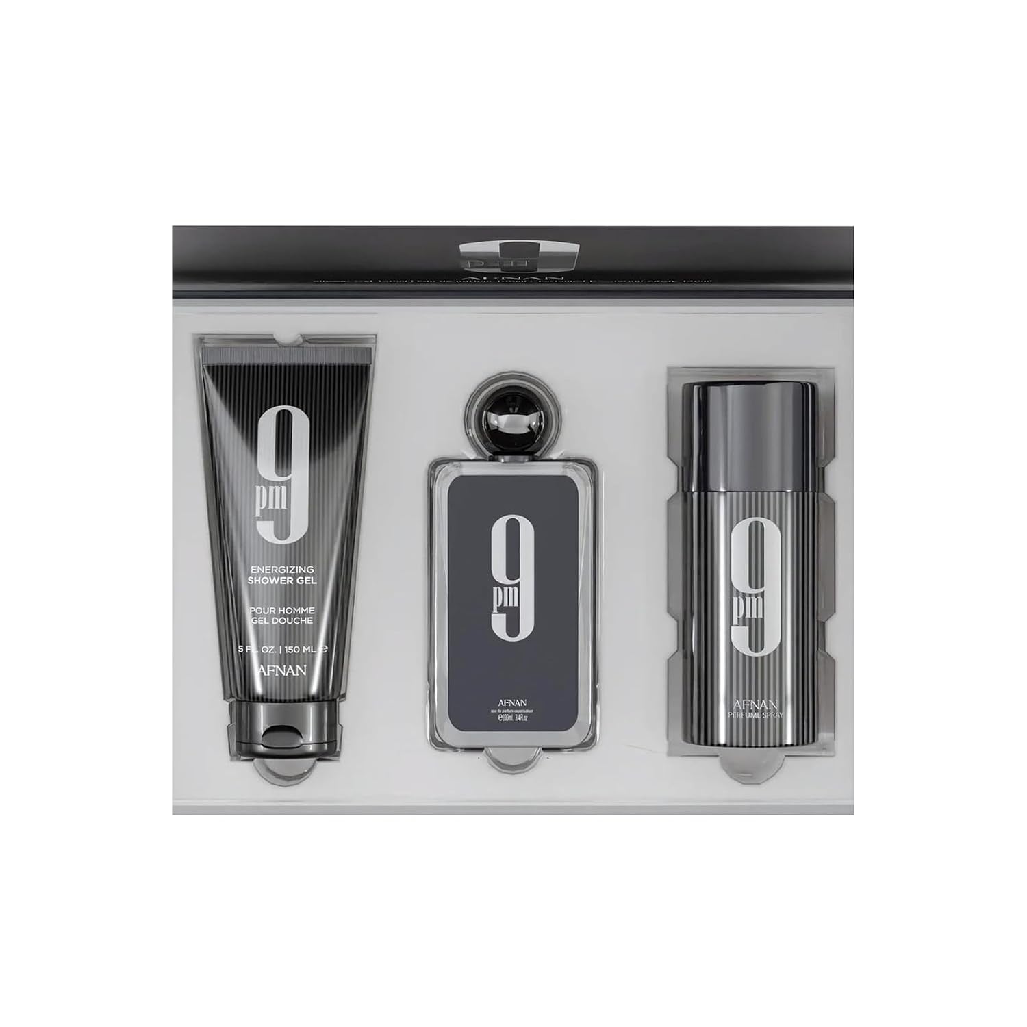 9 PM Luxury Perfume Gift Set – Eau De Parfum (3.4 Oz), Deodorant (5.0 Oz), Shower Gel (5.0 Oz)