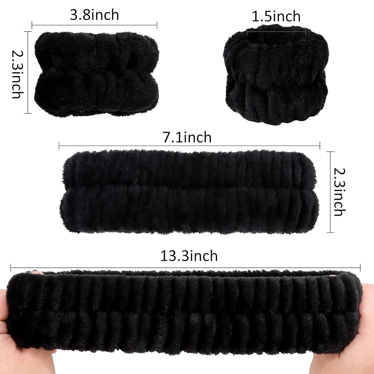 3Pcs Face Wash Wristband Set Women'S Headband Wristbands Absorbent Waterproof Wristbands Makeup Face Wash Hair Bands