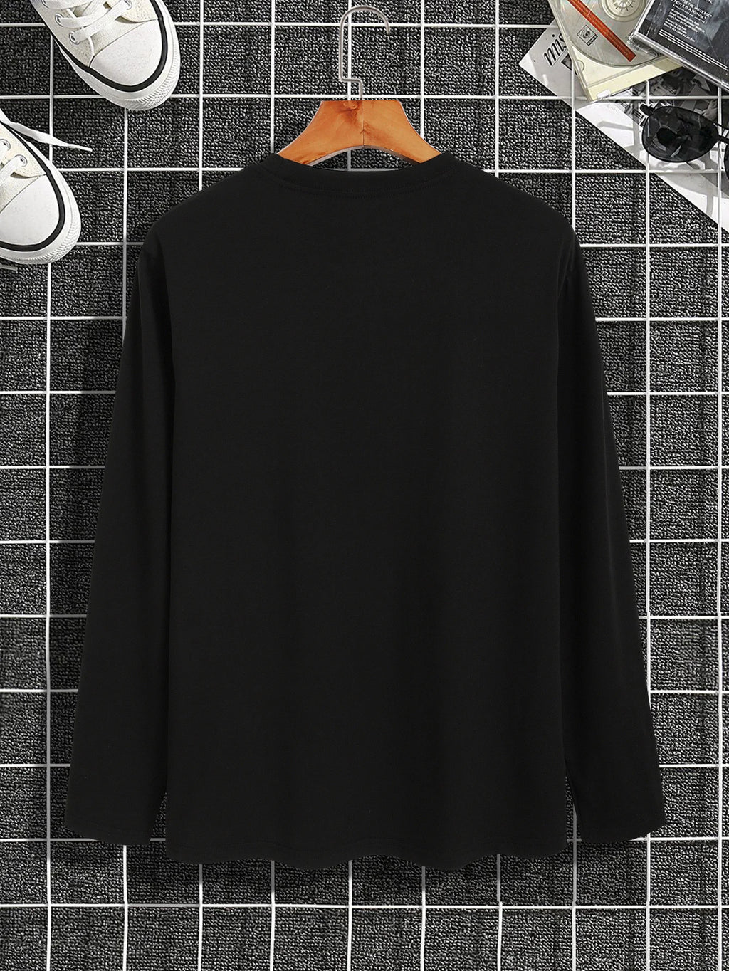 Trendy New Long-Sleeved T-Shirt Men'S Long-Sleeved Men'S Printed round Neck T-Shirt Trend Versatile Casual Tops Men'S T-Shirt