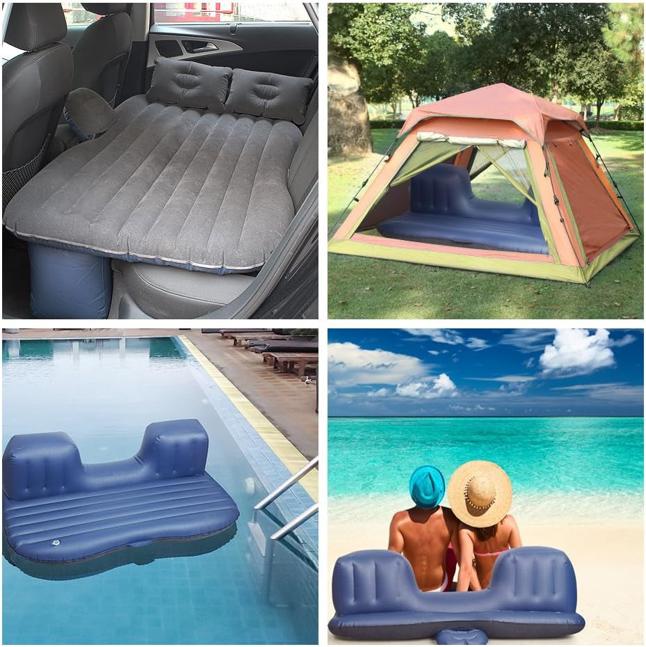Car Bed,Camping Mattress for Car,Travel Sleeping Bed Inflatable Mattress | Fits Most Car Models,Camping,Travel,Outdoor Necessities,With 2 Pillows,Portable,Lightweight Folded, Easy to Carry,Black